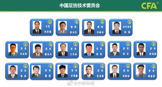 沈祥福担任足协技术委员会主任 李霄鹏吴金贵委员